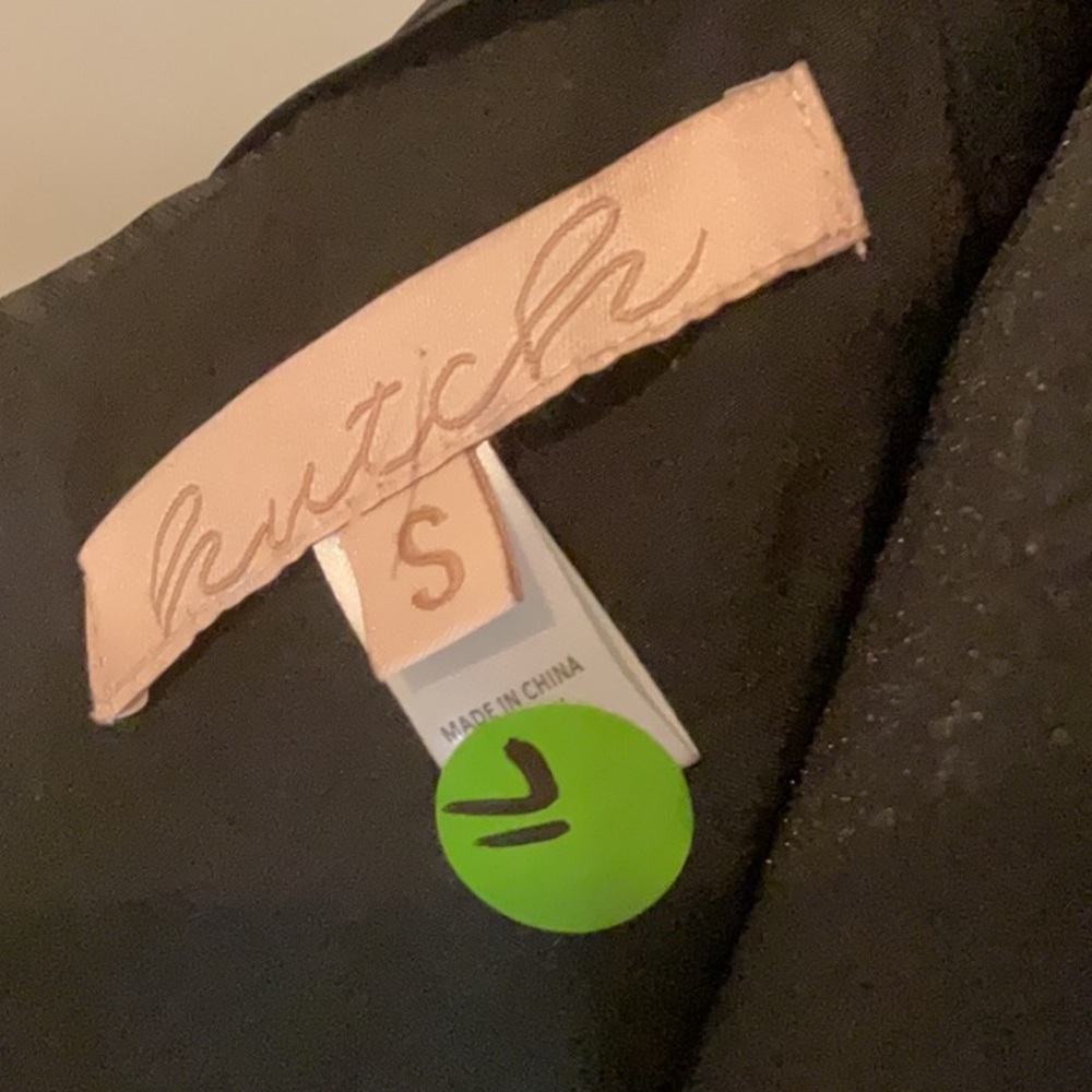 HUTCH -  Black Taffeta Dress with White Floral Design - NWOT - Picture 5 of 6